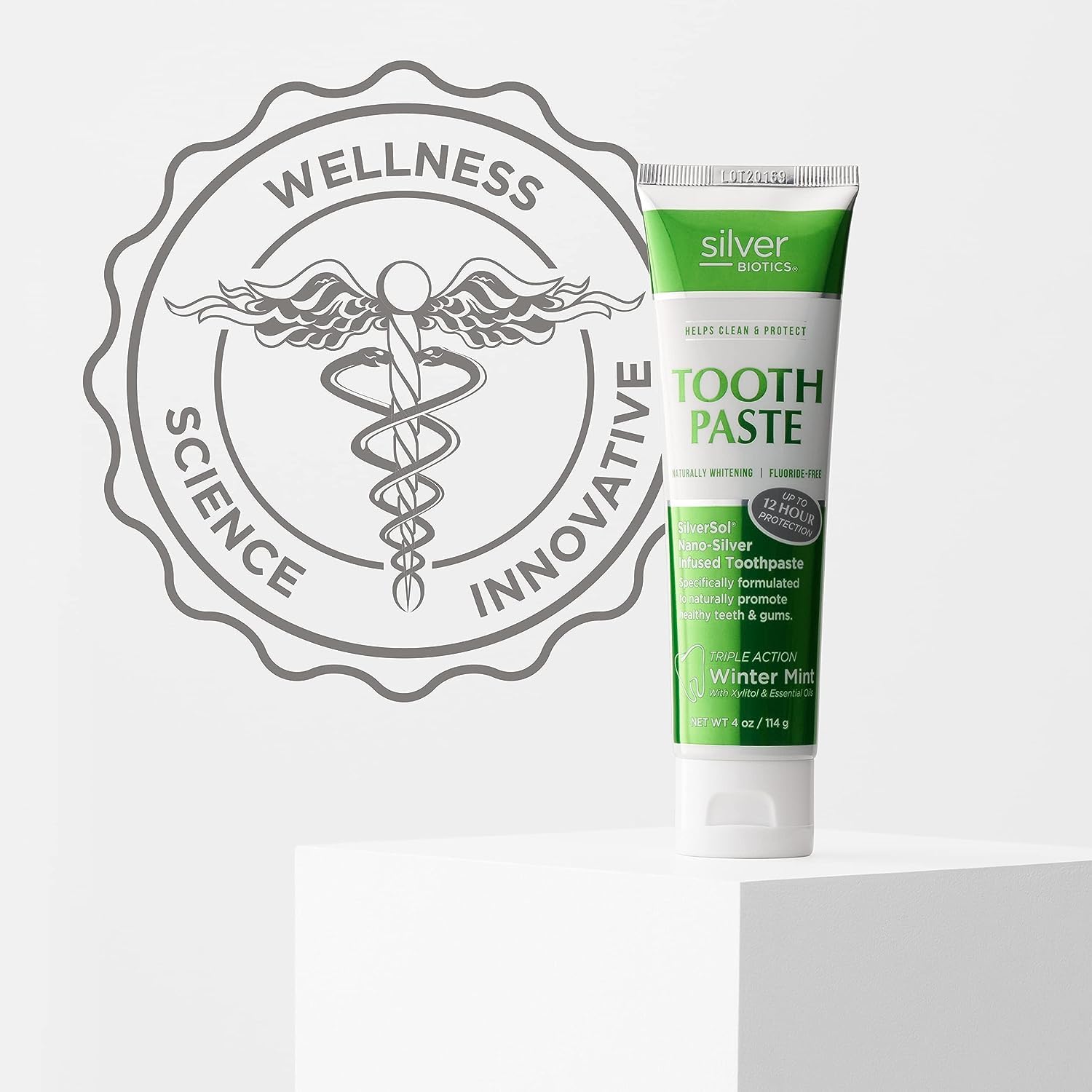 Dentifrice SilverSol sans fluorure, option sûre pour l'hygiène buccale.