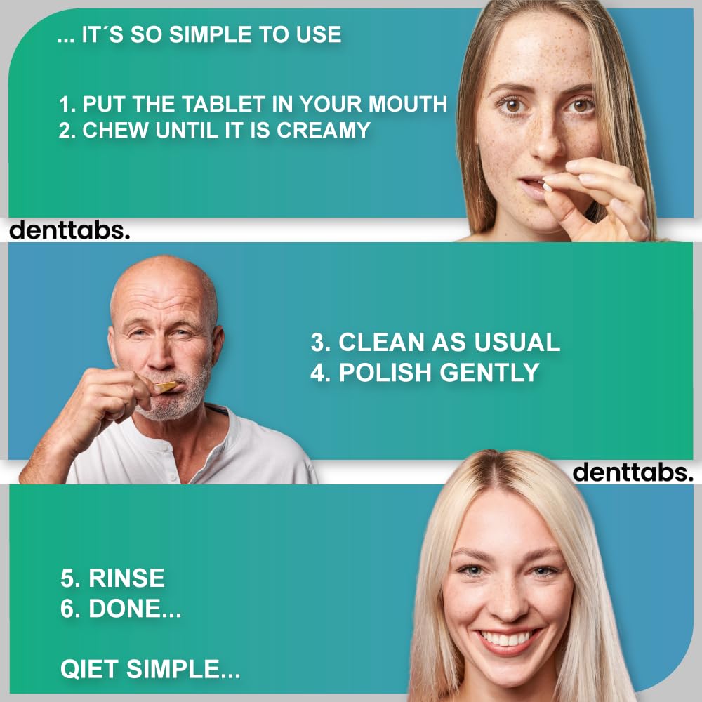 Denttabs a-macher, intégration rapide dans la routine quotidienne.