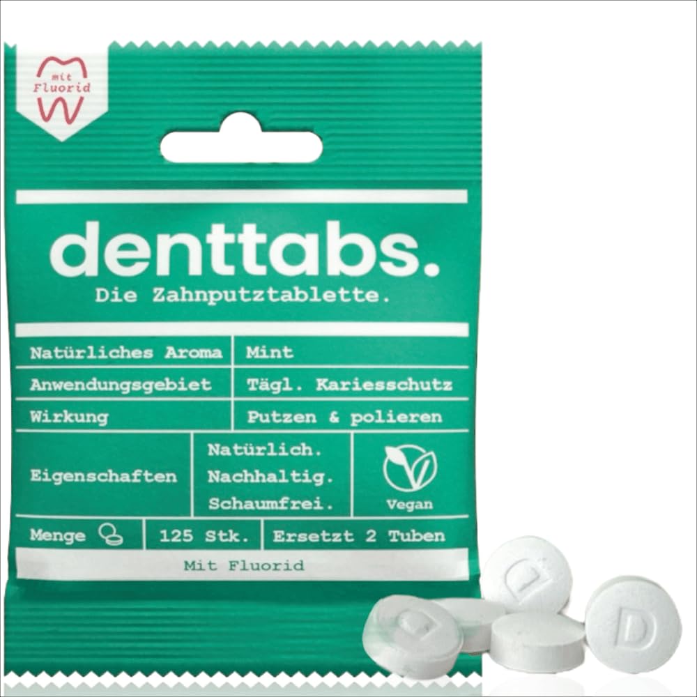 Denttabs paquet 125 pièces, routine bucco-dentaire simple et pratique.