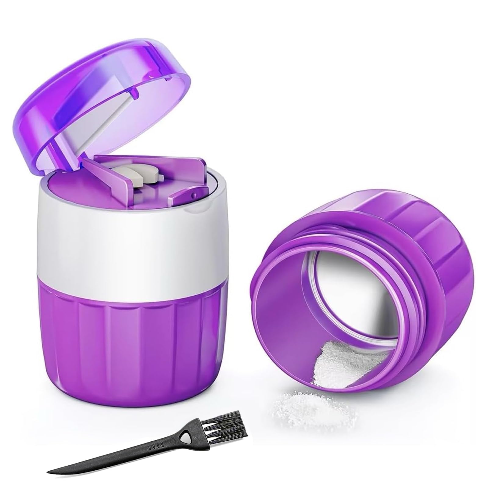 DEPAD presse-pilules 3-en-1 avec porte-pilules, pratique pour stocker et préparer vos comprimés.