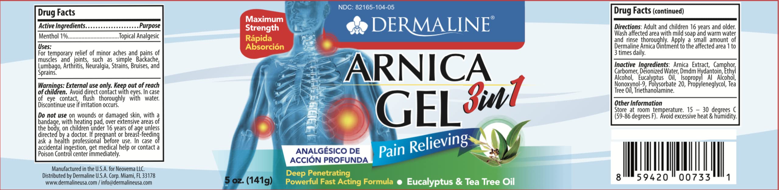 DERMALINE Arnica 3 en 1 Gel : texture apaisante pour récupération musculaire