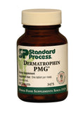 Dermatrophin PMG tablettes, emballage visuel, soutien possible pour peau saine et tissus conjonctifs.