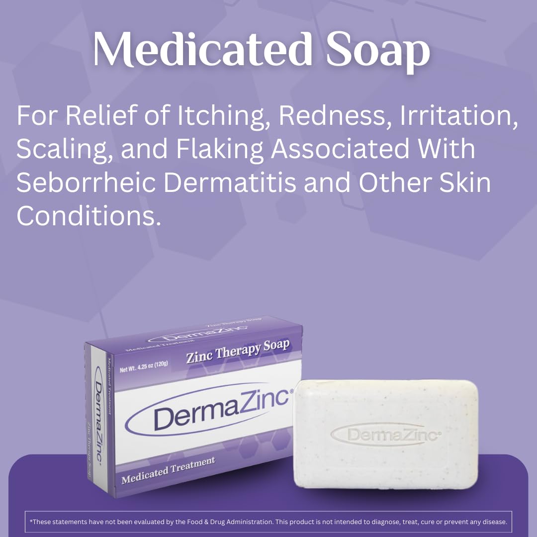 DermaZinc Therapy Soap ingrédients naturels avoine olive et beurres nourrissants.