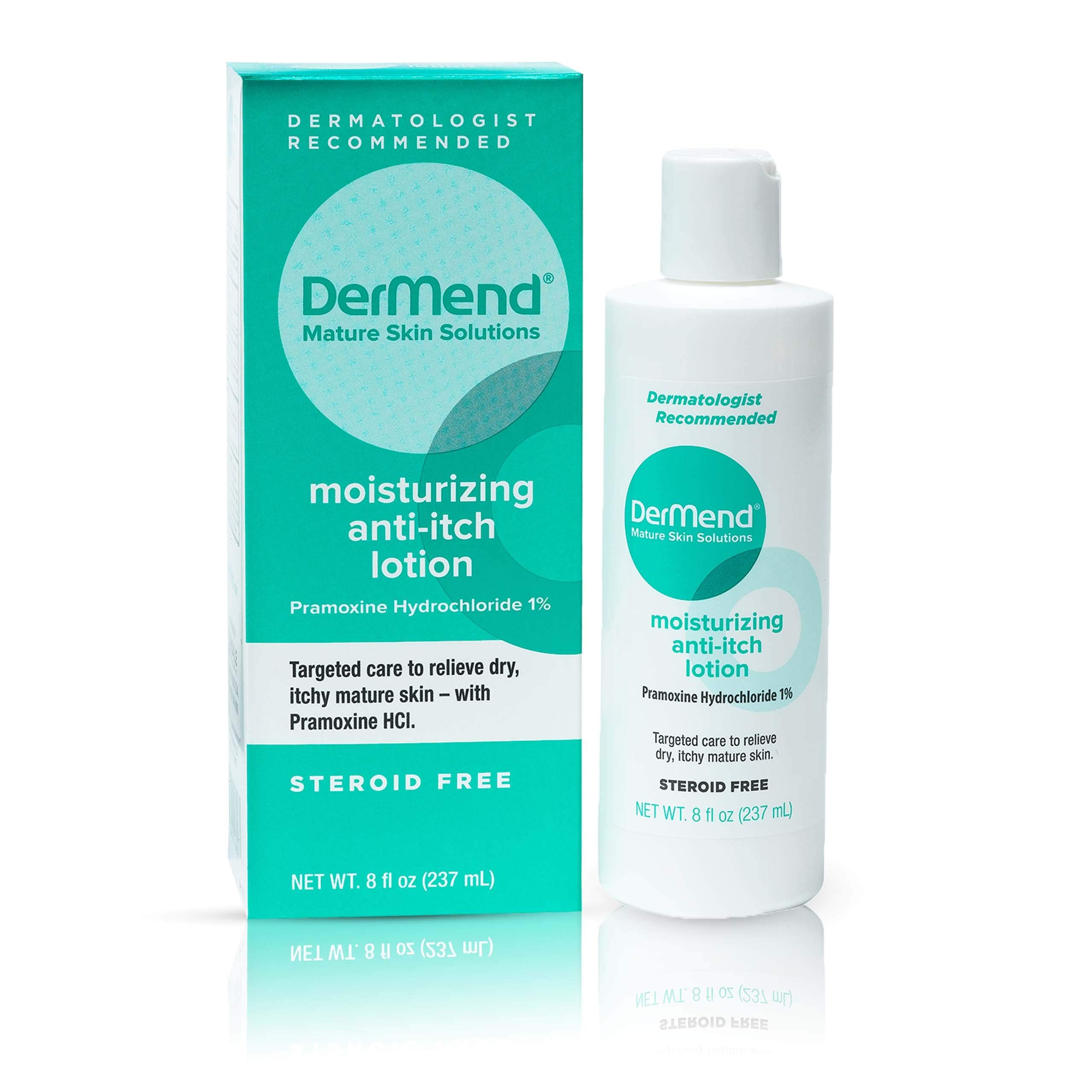 Dermend lotion hydratante anti-démangeaisons, flacon prêt à l'emploi pour peau sèche