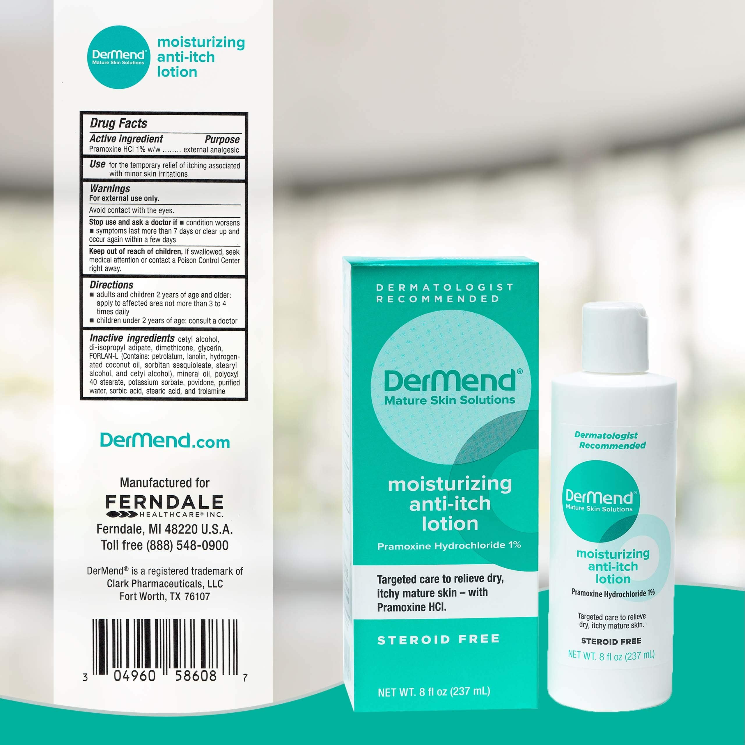 Dermend lotion sans parfum, usage quotidien pour peau sensible