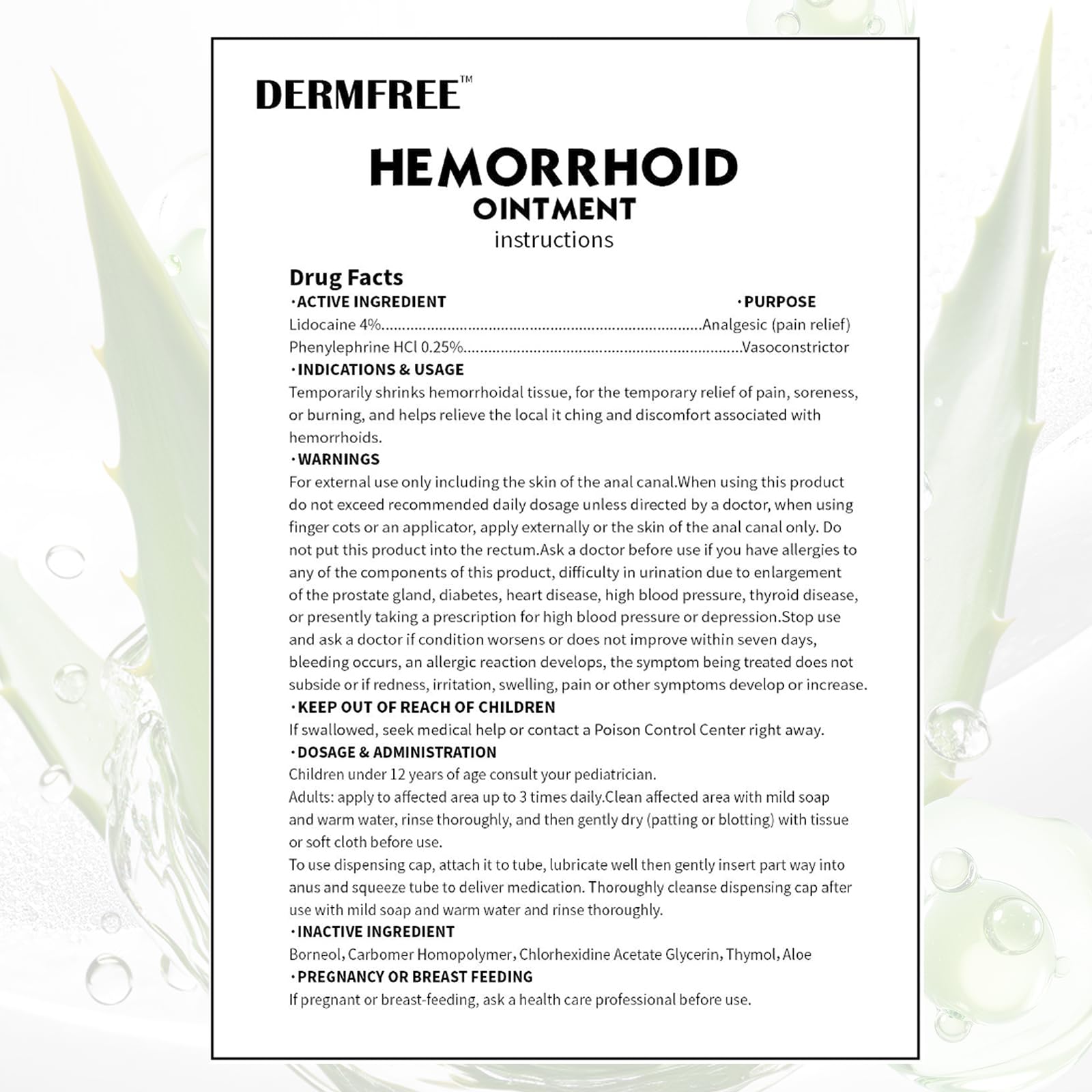 DERMFREE Formule sans parfum pour un confort quotidien.