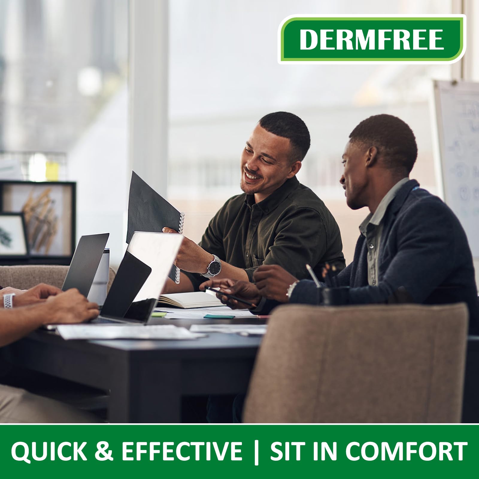 DERMFREE Crème portable avec applicateurs pour une utilisation discrète.