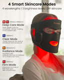 Dermita masque mode bleu 465 nm, sensation rafraîchissante et clarté de la peau.