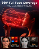 Dermita masque mode rouge 660 nm, stimulation lumineuse pour le teint.
