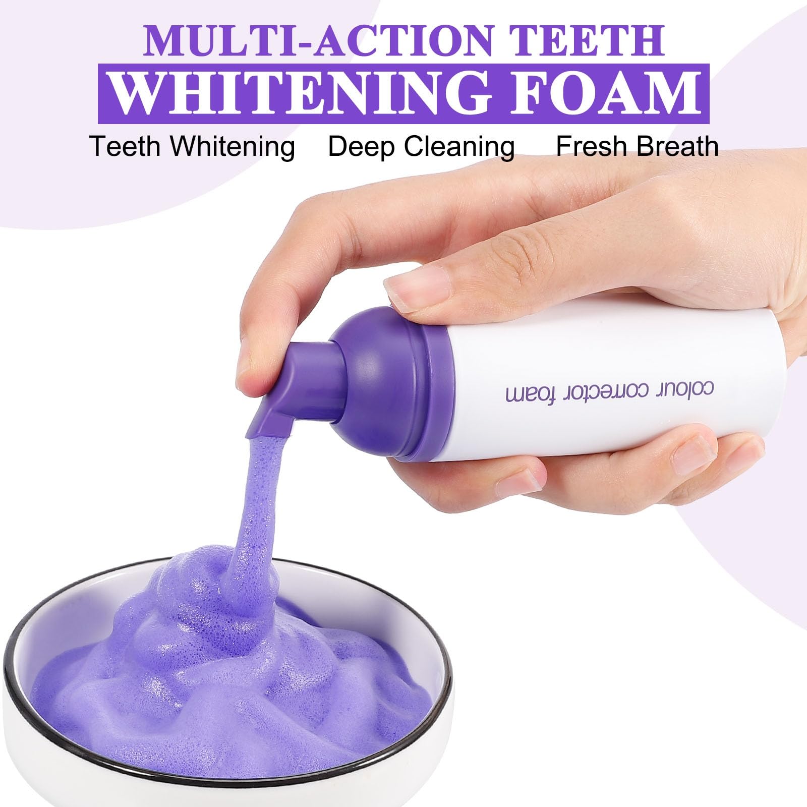 Mousse dentifrice violet Dersoud, texture légère pour nettoyage en profondeur.