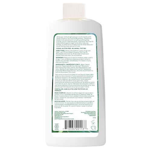 Desert Essence Bain de Bouche sans sucre – douceur naturelle sans édulcorants agressifs.
