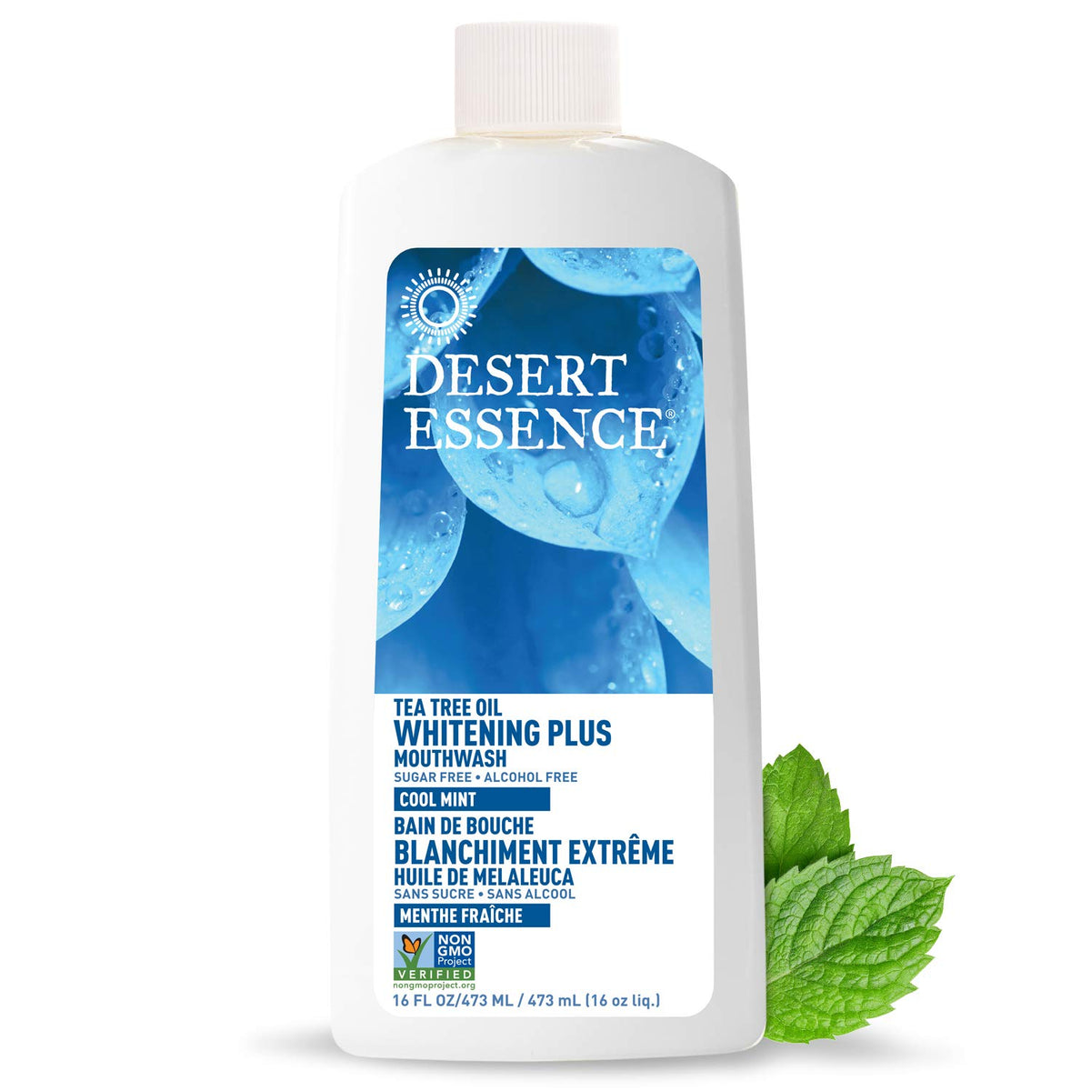 Desert Essence bain de bouche à l'huile-arbre-a-the, bouteille 473 ml, fraîcheur durable.