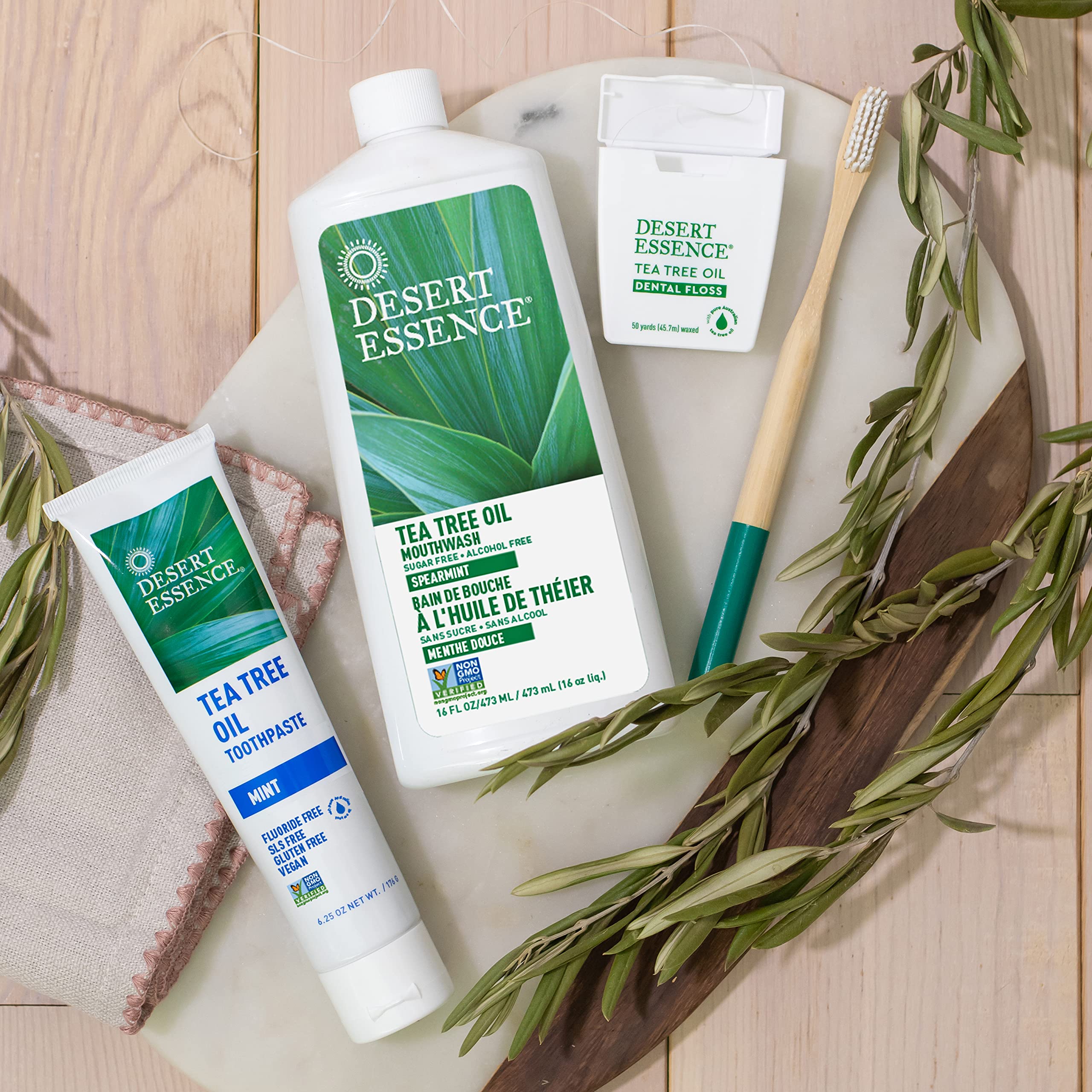 Desert Essence 473 ml – flacon pratique pour votre routine bucco-dentaire.
