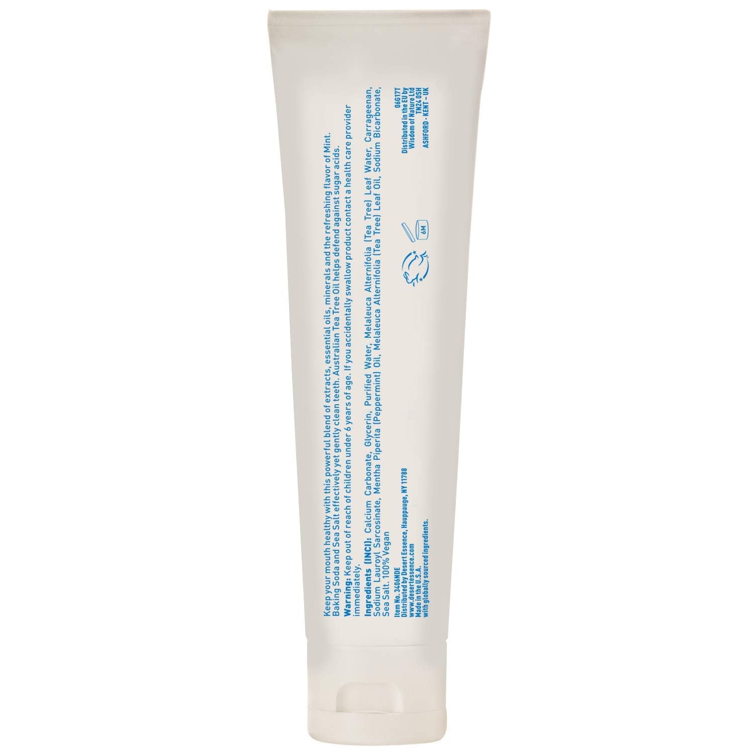 Dentifrice Desert Essence arbre-thé menthe - emballage clair et informatif