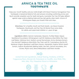 Dentifrice Desert Essence Arnica & Tea Tree — gel léger et sensation de propreté.