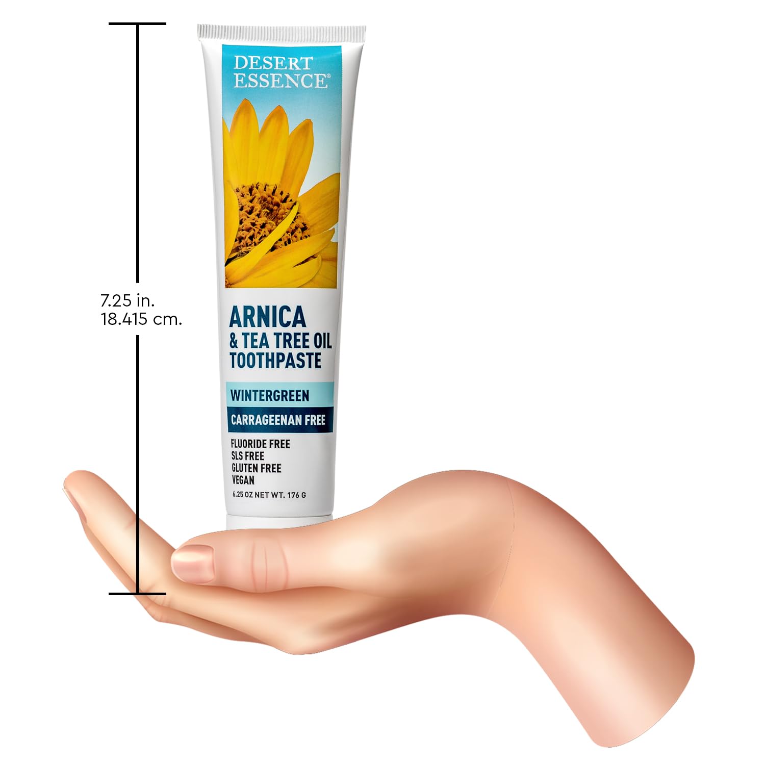 Utilisation quotidienne du dentifrice Desert Essence — mousse légère et haleine fraîche lors du brossage.