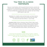 Ingrédients neem et tea tree Desert Essence, soin naturel pour une bouche équilibrée.