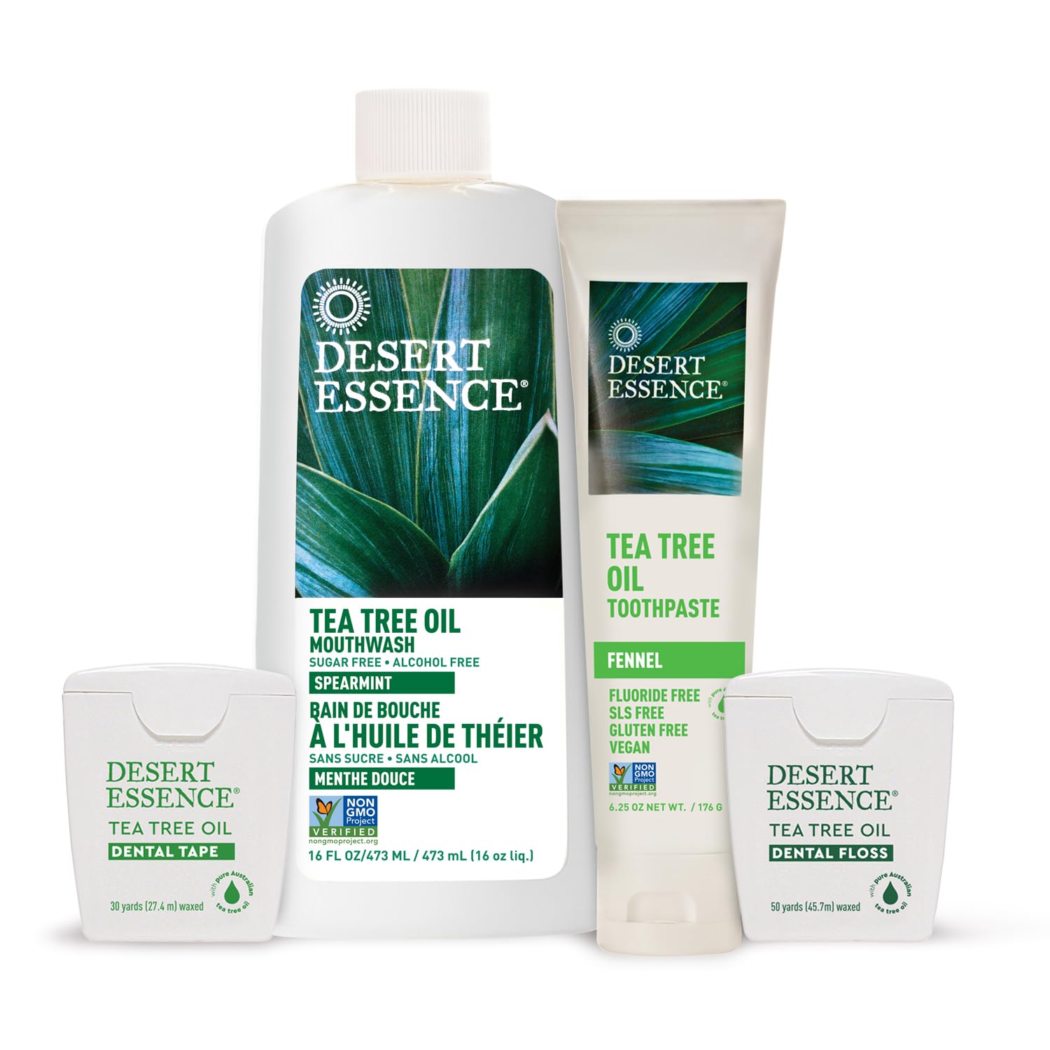 Dentifrice Desert Essence, sans abrasifs agressifs respectant gencives sensibles.