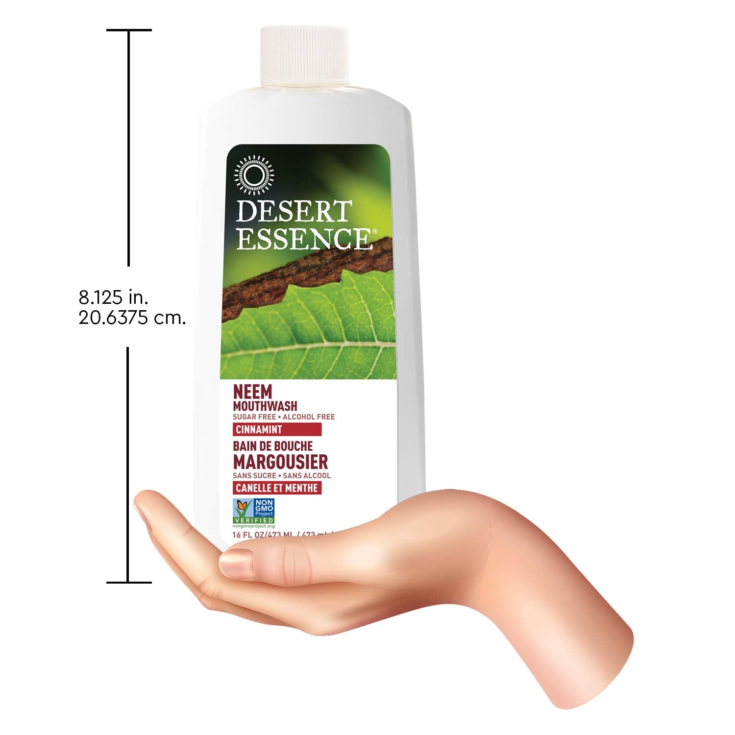 Bouche équilibrée et fraîche grâce au rince-bouche Desert Essence 16 oz.