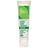 Desert Essence Mega Mint dentifrice tube ouvert: texture crémeuse prête à l’emploi