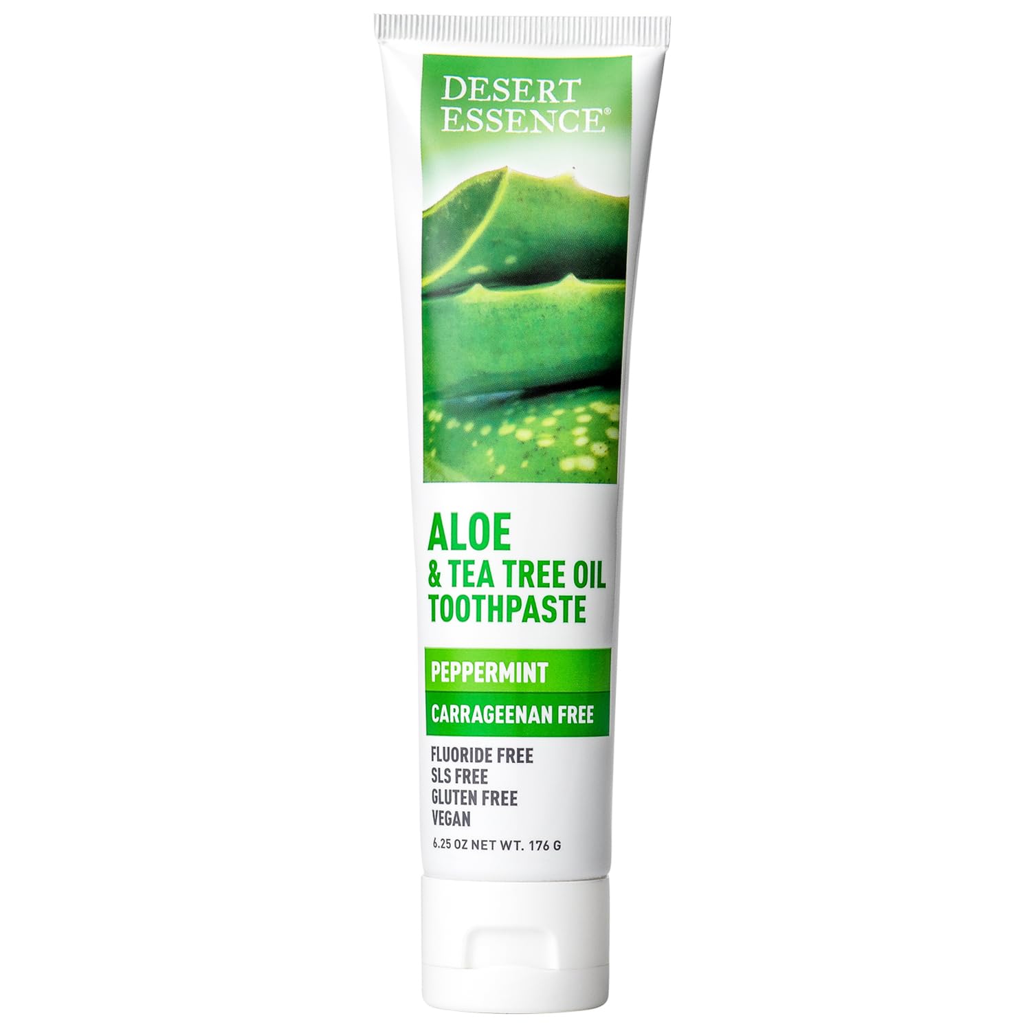 Dentifrice Desert Essence sans fluor et sans carraghénane, choix vegan