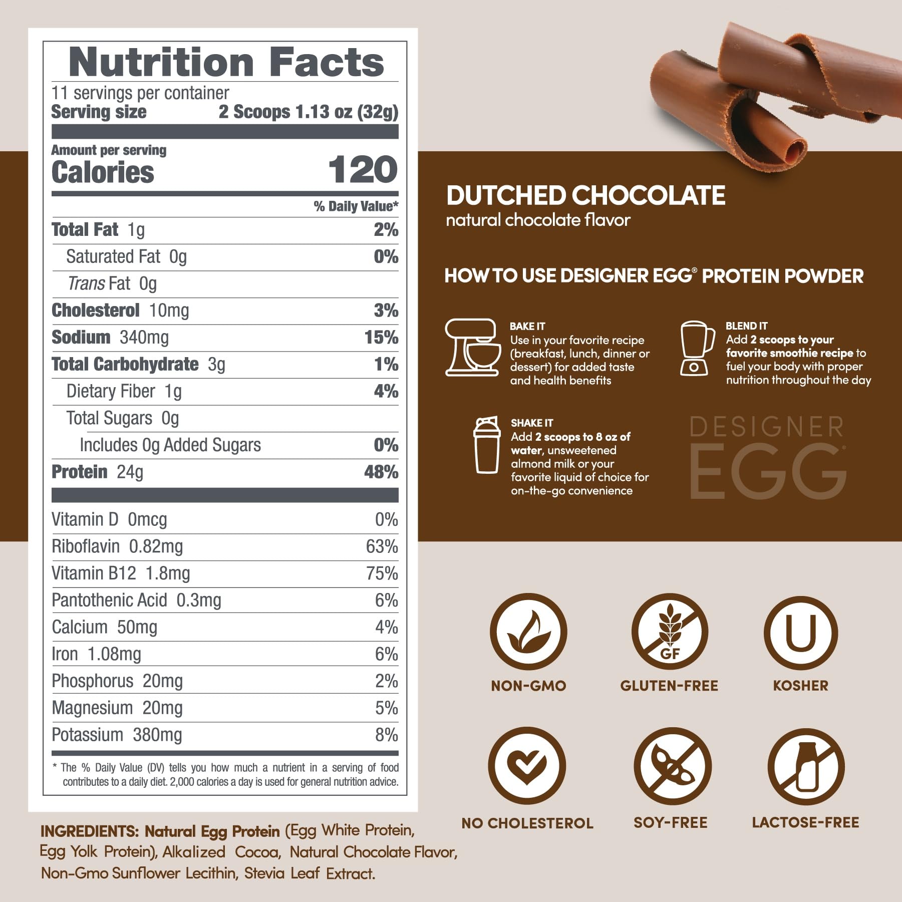 Designer Wellness Designer Egg, produit fabriqué aux USA, haute traçabilité.