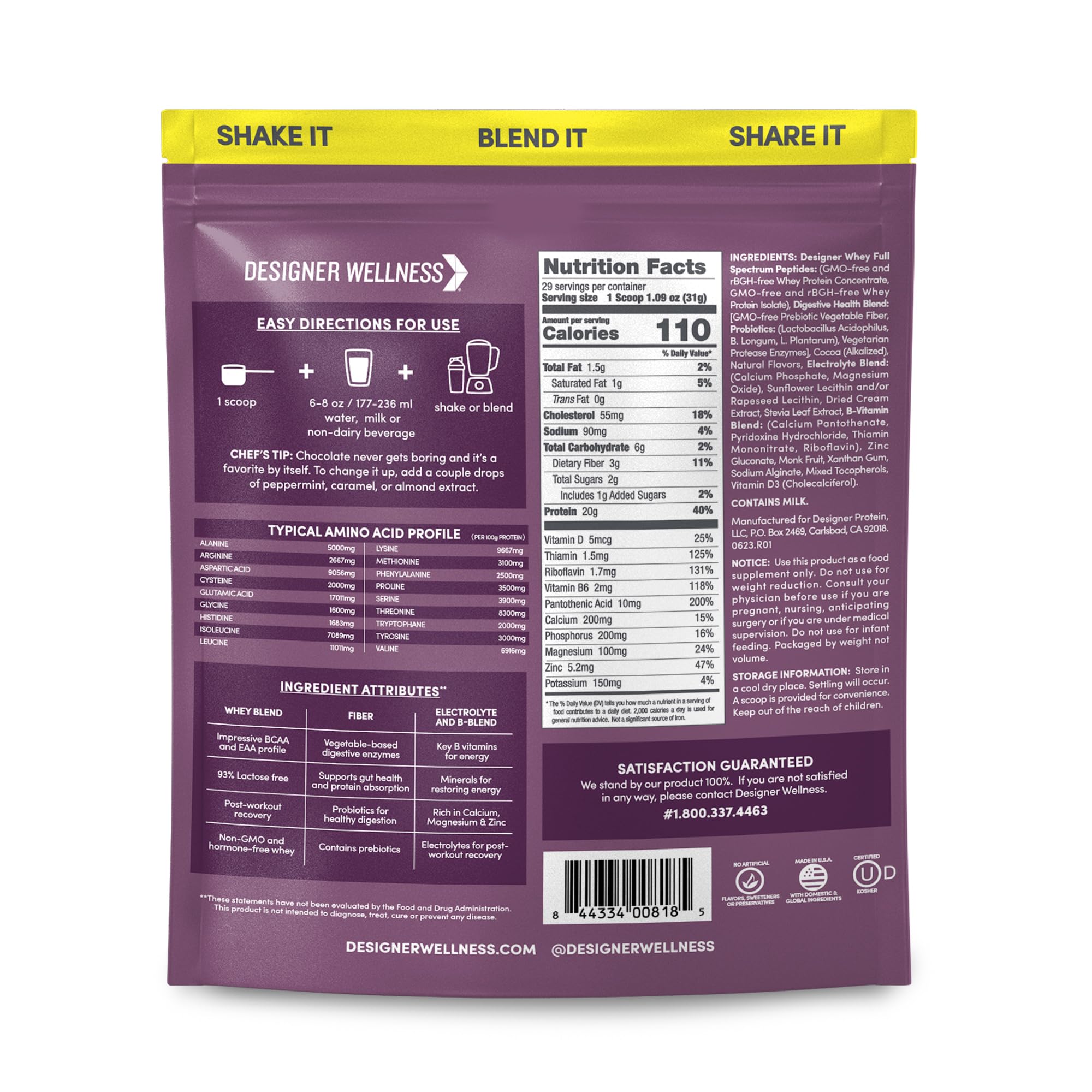 Designer Whey – shake rapide prêt en quelques minutes pour le petit-déjeuner.