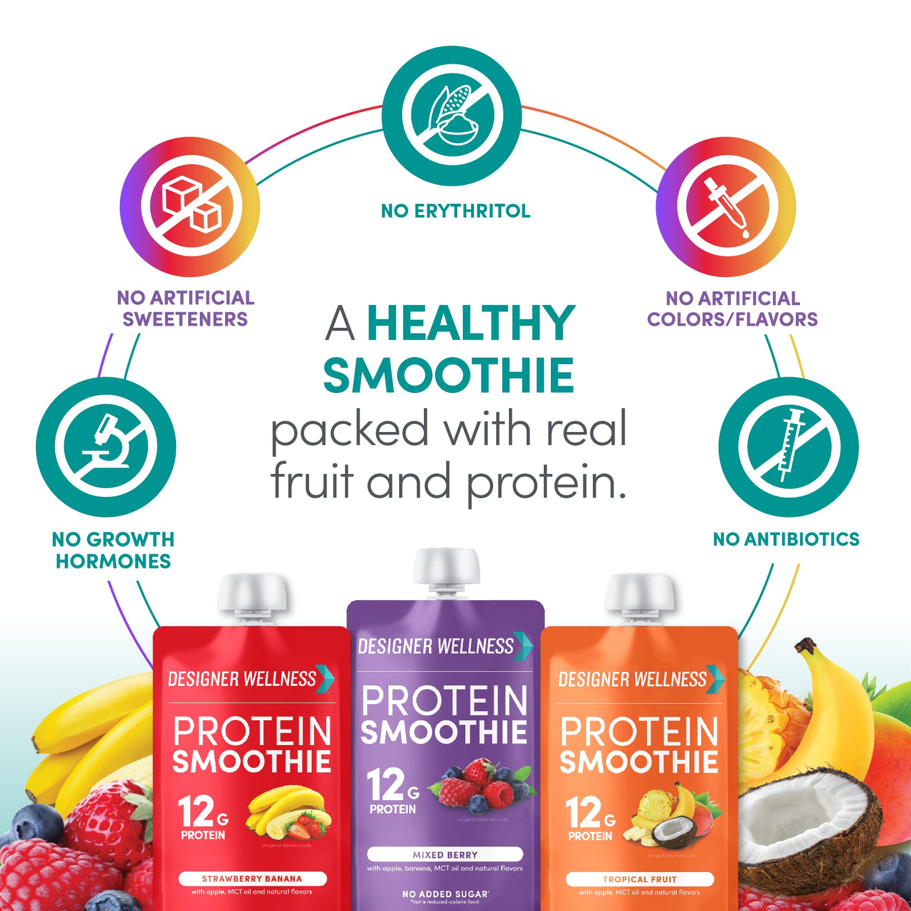 Sachets portables du smoothie sans réfrigération nécessaire