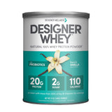 Designer Wellness Whey bouteille vanille française, énergie soutenue après l entraînement.