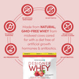 Designer Whey saveur fraise d'été offre une dégustation naturelle et rafraîchissante.