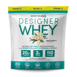 Designer Whey vanille française en bouteille-protéine, goût agréable et énergie potentielle après l’effort