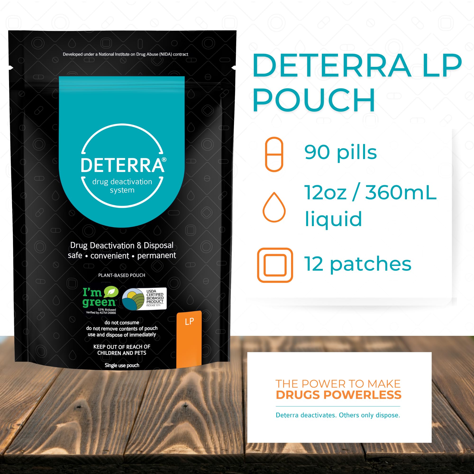 Deterra-LP désactivation des liquides médicaux avec une utilisation domestique sûre.