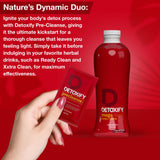 Autocollant appliqué sur Detoxify Mega Clean pour une présentation soignée