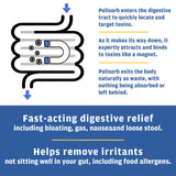 Detoxify Polisorb, cuillère de poudre, action rapide pour le confort digestif.