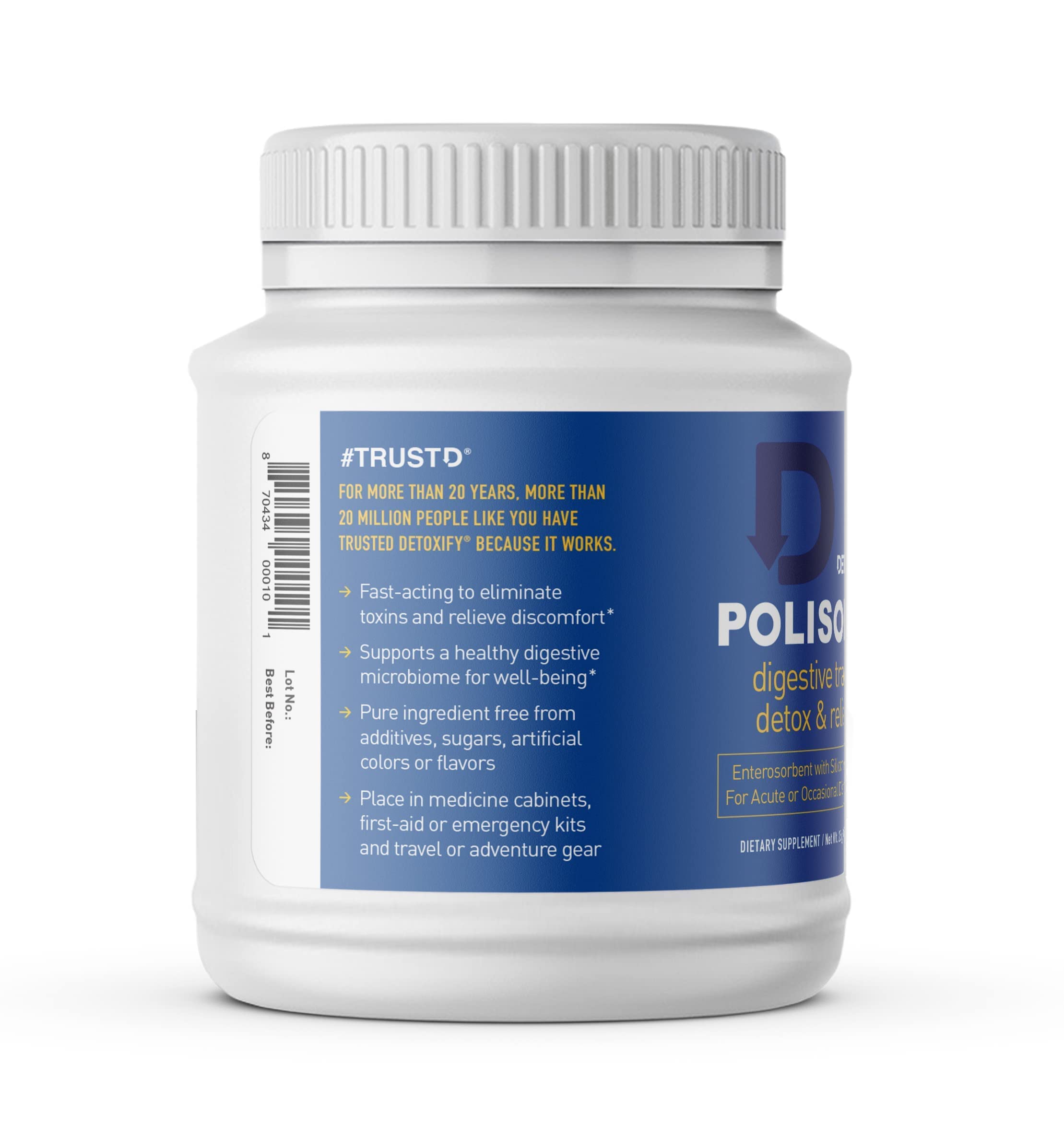Detoxify Polisorb, hydratation quotidienne recommandée pendant le programme detox.