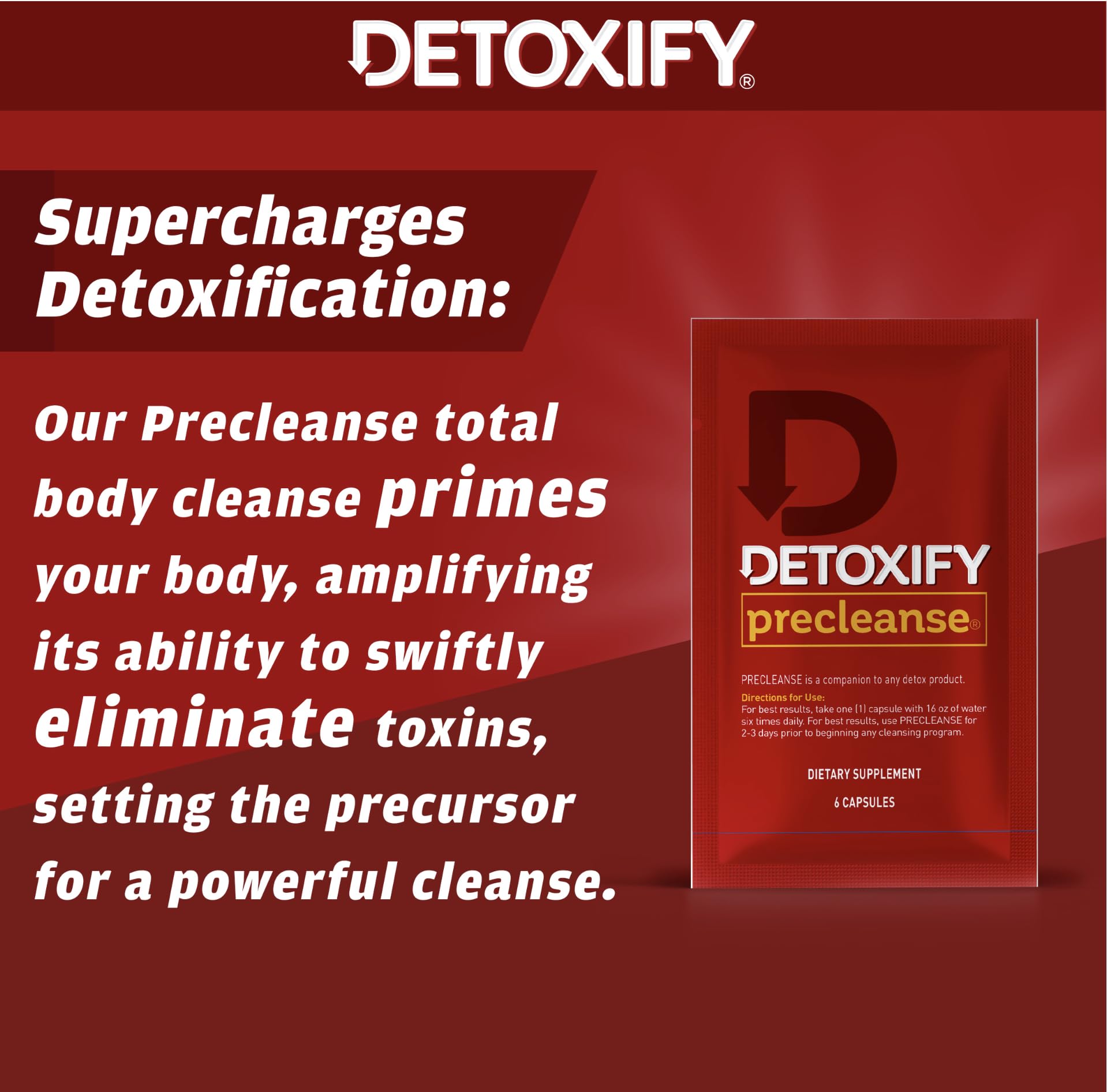 Detoxify Precleanse – capuchon-doseur pratique assure des dosages faciles et propres.