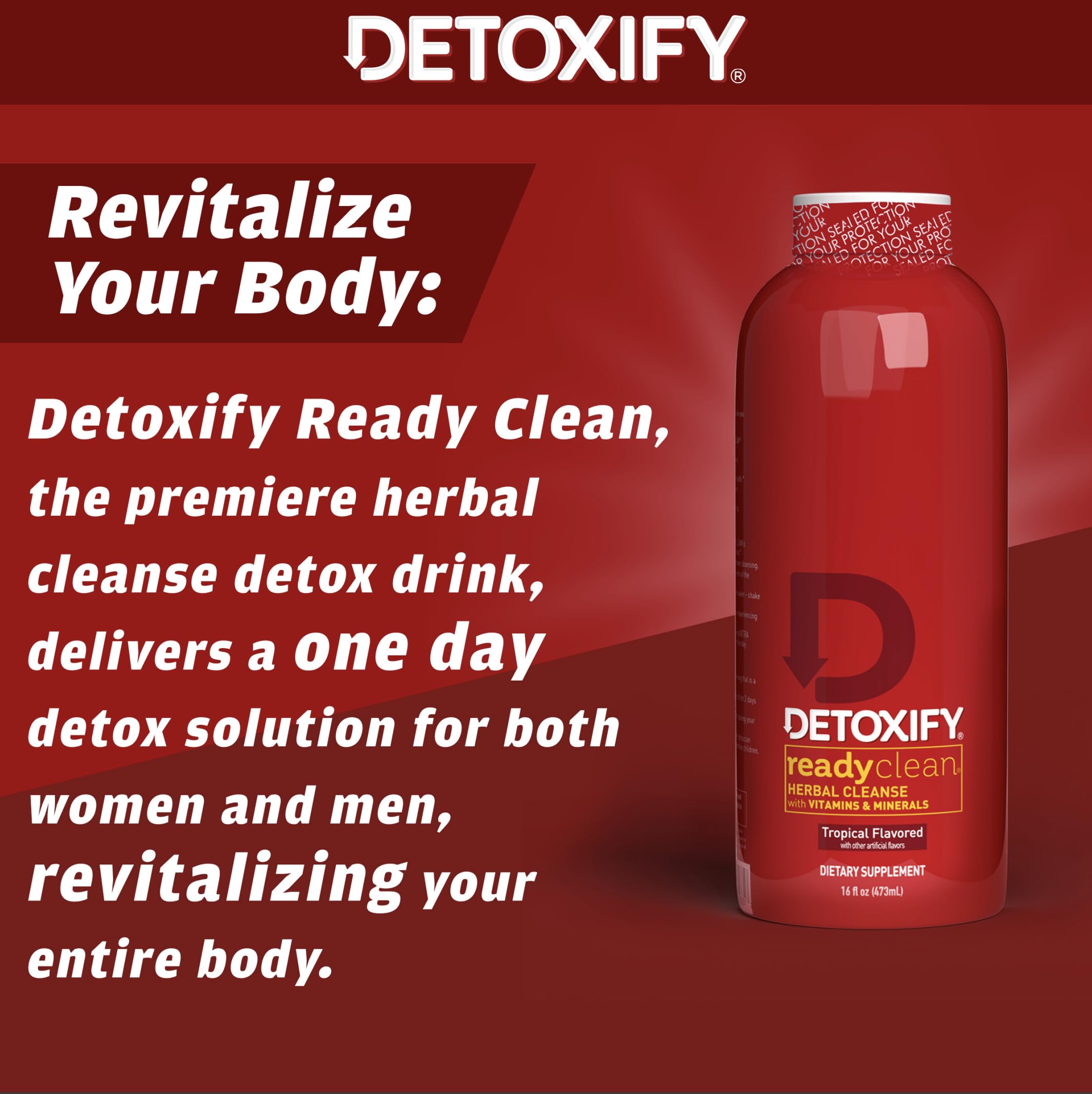 Detoxify Ready Clean Tropical – Capuchon facile à manipuler pour doser proprement.