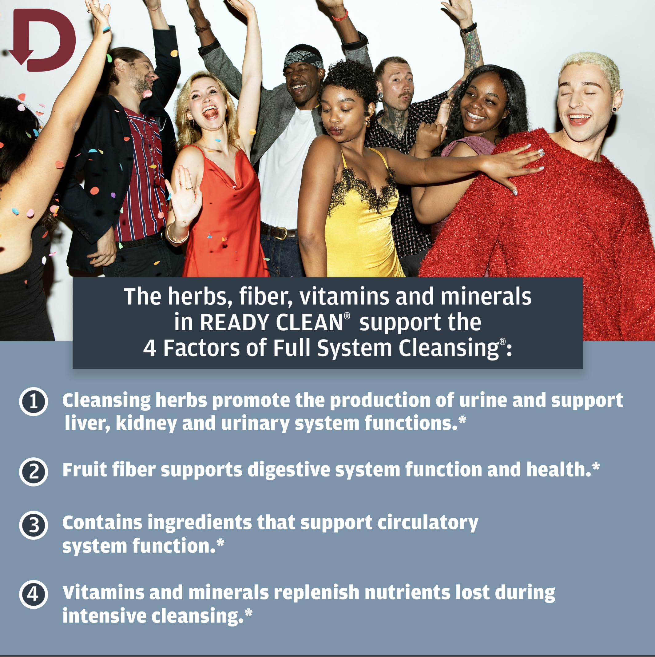Detoxify Ready Clean Tropical – Liste d’ingrédients visible et transparente.