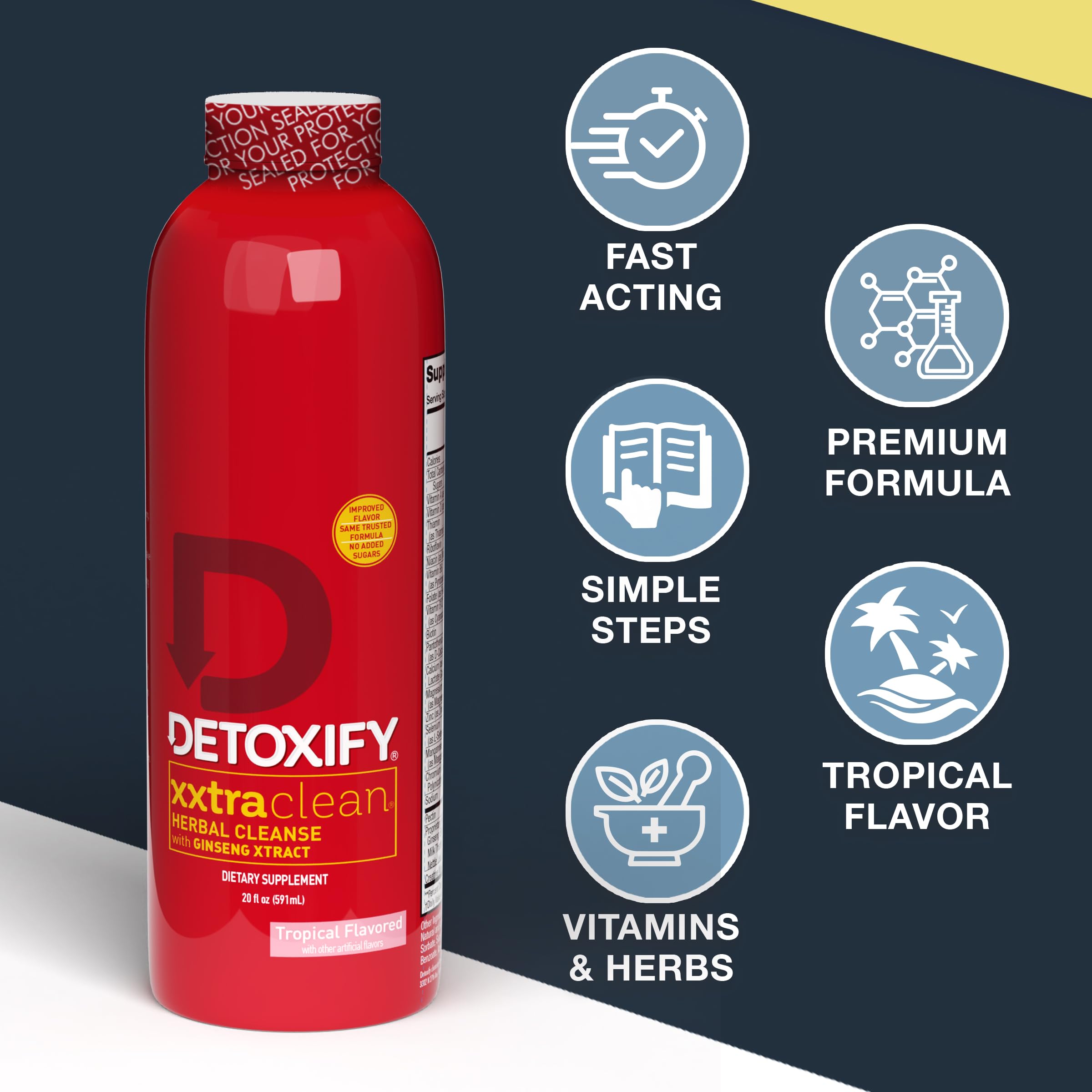 Detoxify Xxtra Clean emballage boîte présentation soignée.