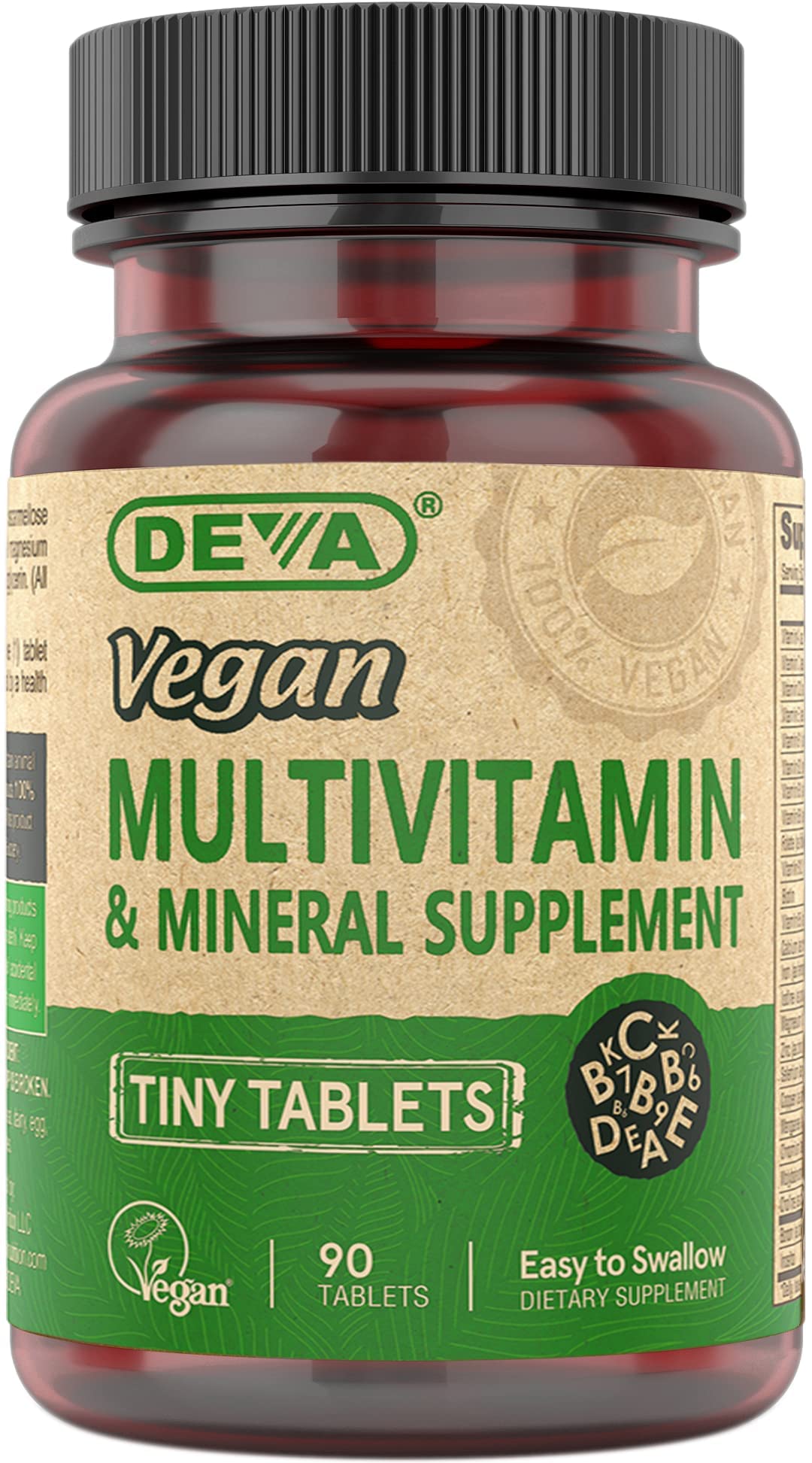 DEVA Bouteille Multivitamine vegan format facile à prendre