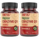 DEVA CoQ10 100 mg - bouteille 2x90 pastilles, soutien potentiel d'énergie quotidienne.
