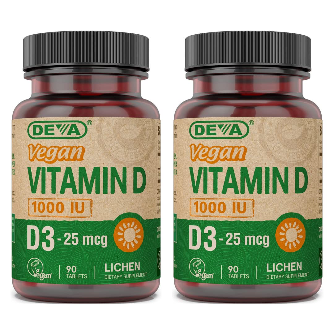 DEVA D3 vegan 1000 UI — comprimé facile à avaler pour votre quotidien.