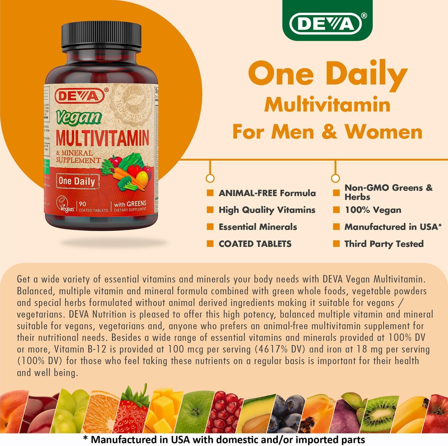 DEVA Multivitamines, dose quotidienne : facile à intégrer dans votre routine.