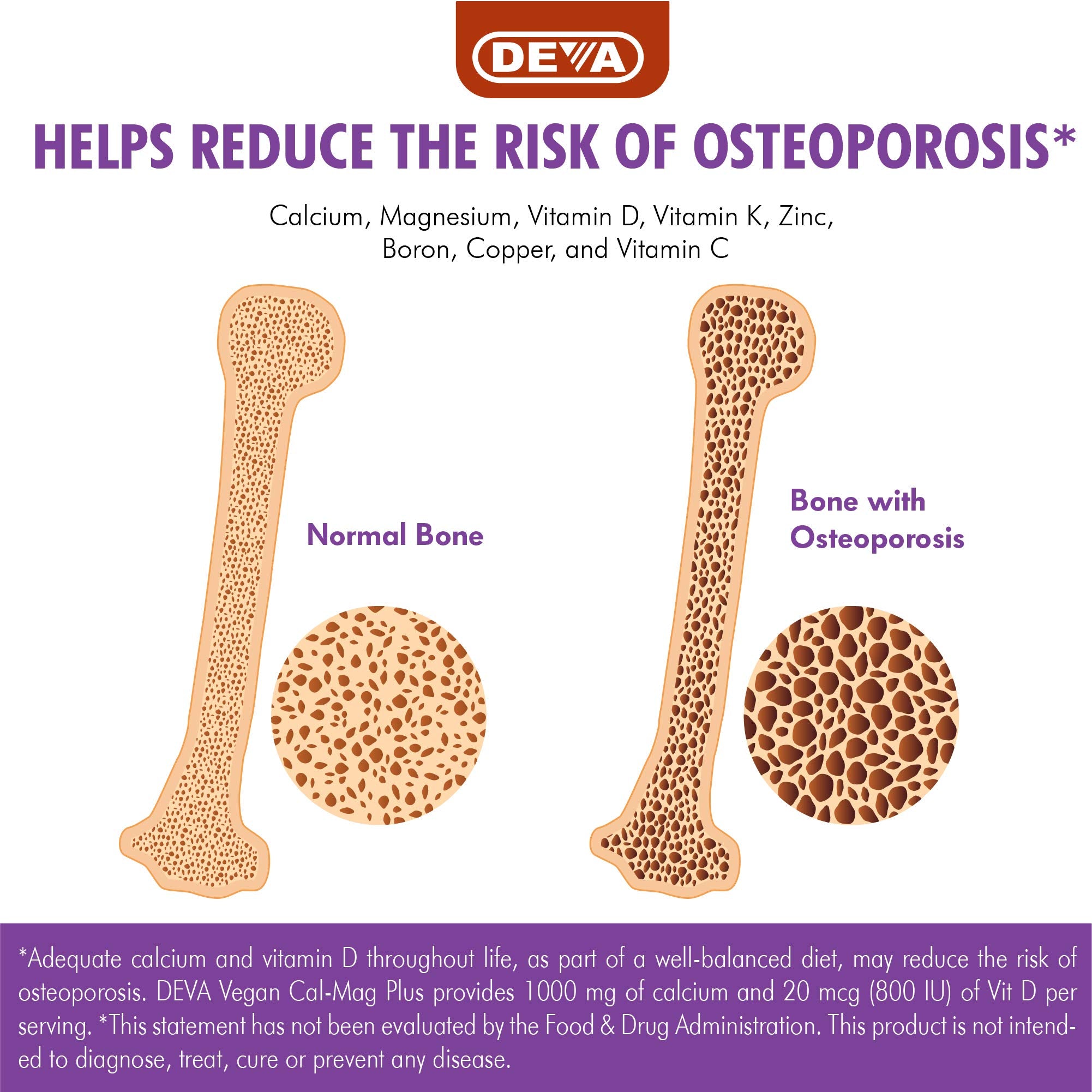 Emballage DEVA Cal-Mag-Plus couleur verte, packaging pensé pour la veganité.