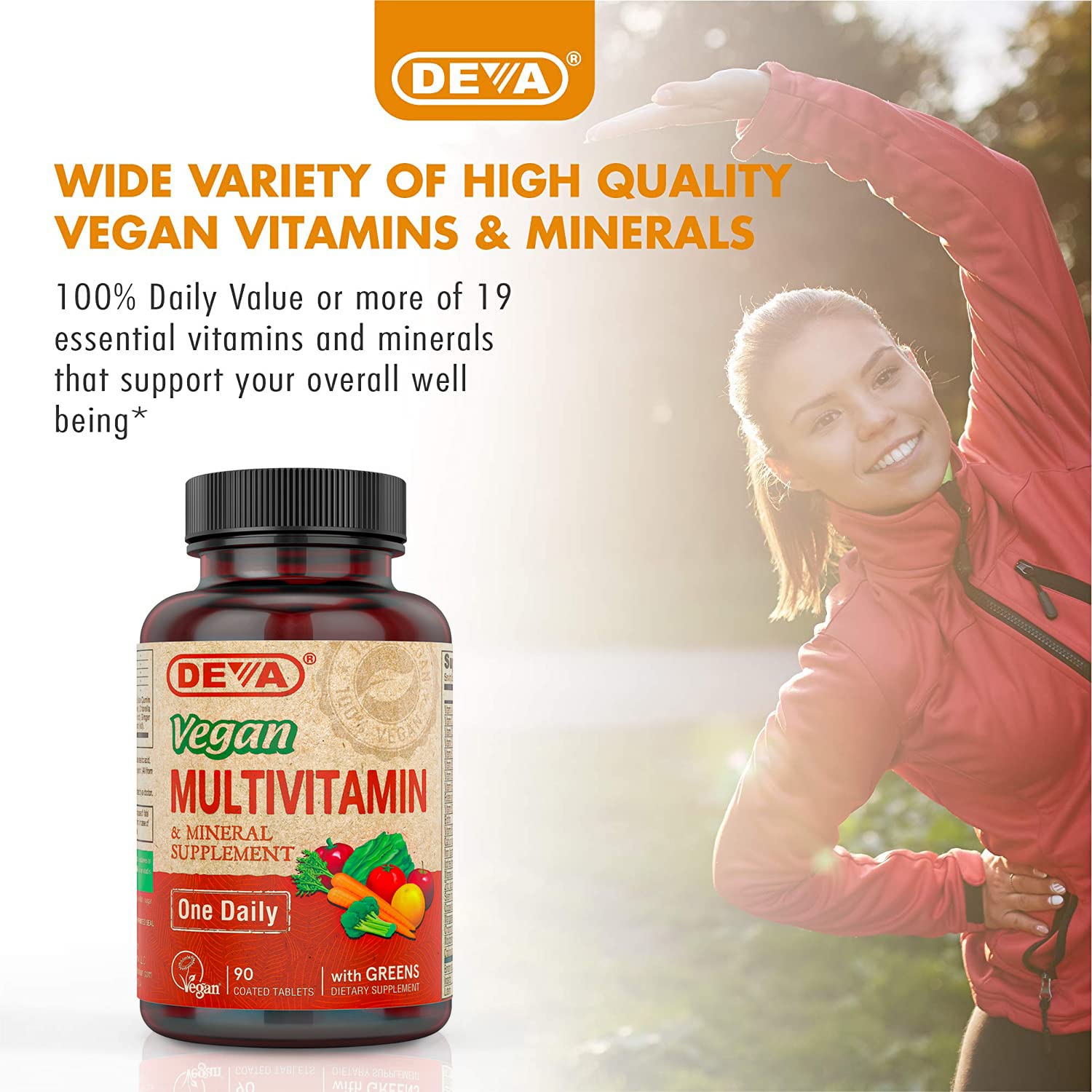 DEVA Vegan Multivitamine, usage quotidien facilité dans votre routine santé.
