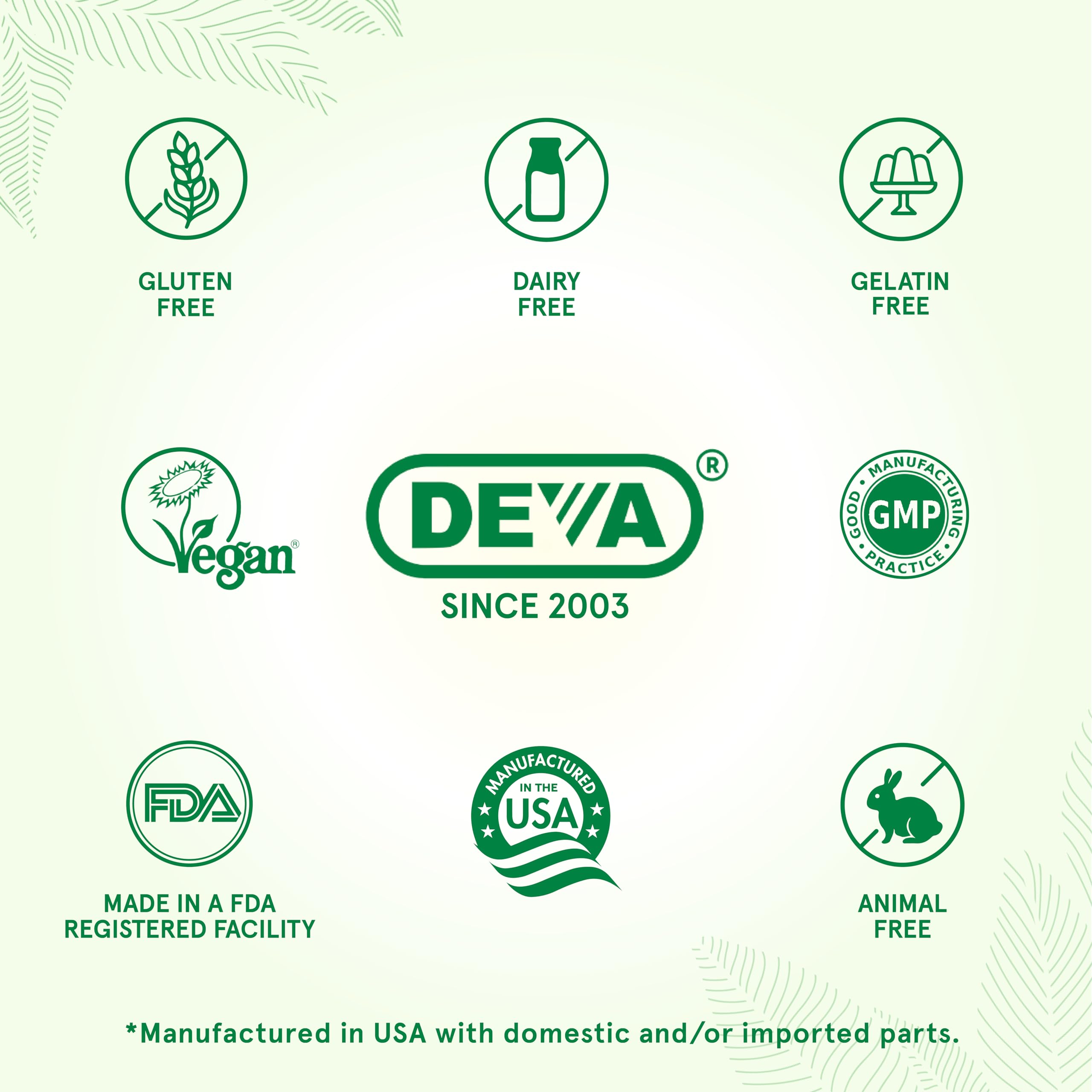DEVA Omega-3 vegan – sans carraghénane et sans gélatine, convient aux végétariens sensibles.