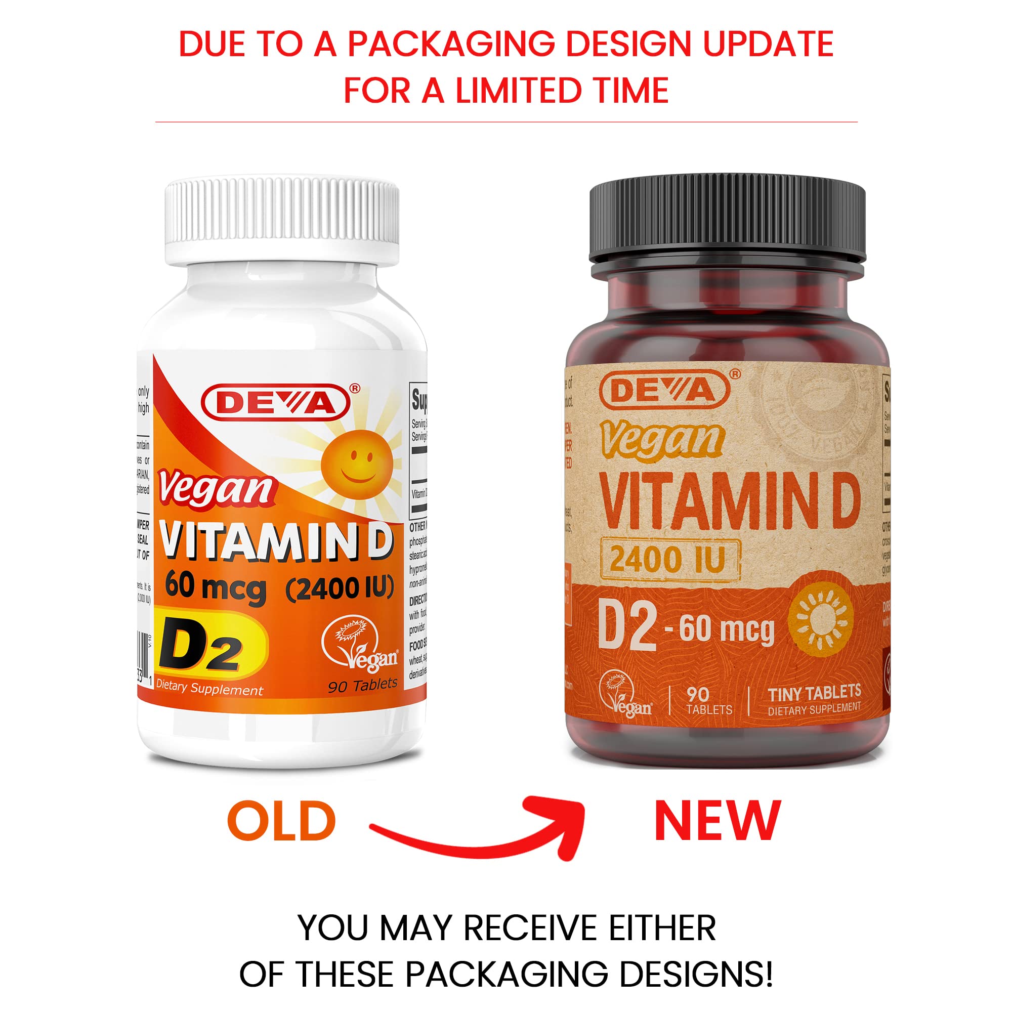 DEVA Vitamine D2 2400 UI — bouteille pratique pour usage quotidien