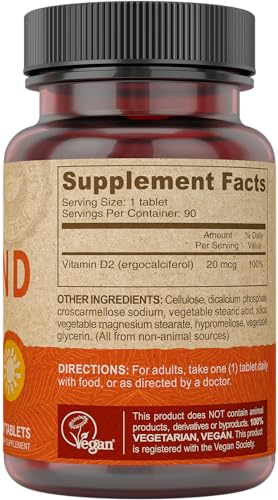 Tablettes DEVA vitamine D2 800 UI faciles à intégrer dans la routine.
