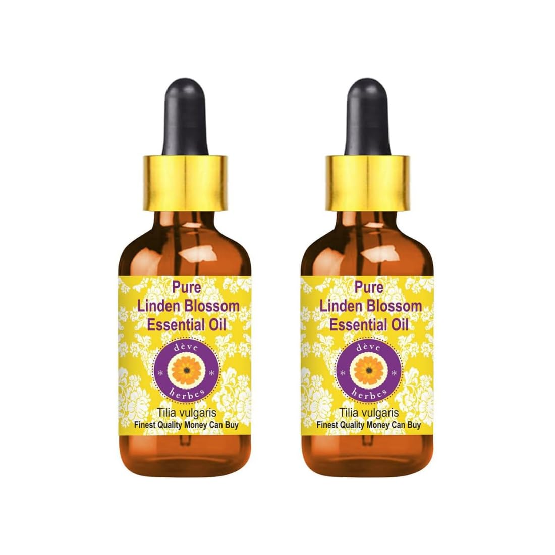 Deve Herbes Huile essentielle Tilleul, bouteille ambrée avec pompe, préserve pureté et efficacité.