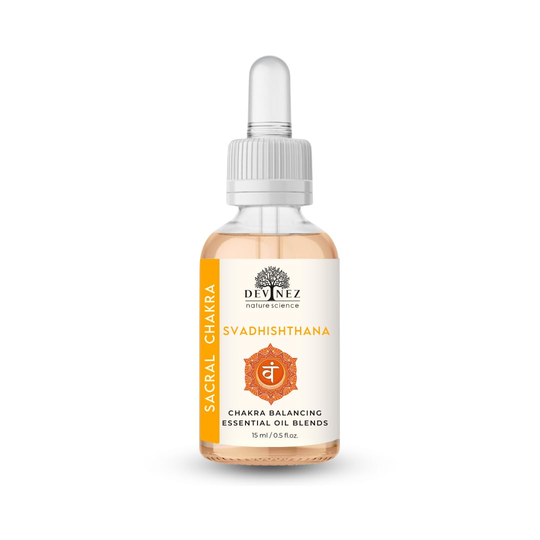 Devinez Sacral Chakra Huile, bouteille pipette pour diffusion précise.